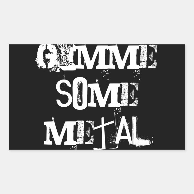 Rectangular pegatina metalizado pesado (Anverso)