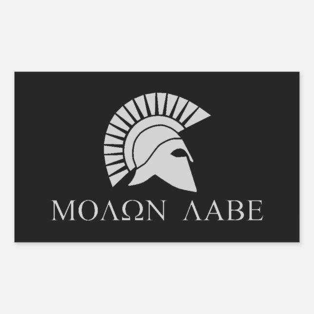 Rectangular Pegatina Molon Labe - Hoja de 4 (Anverso)