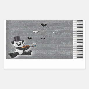 Rectangular Pegatina musical del rectángulo de la panda
