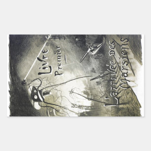 Rectangular Pegatina original de invasión alienígena