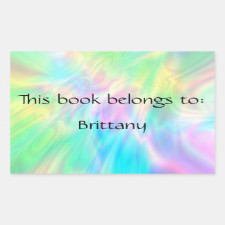 Rectangular Pegatina Pastel Bookplate