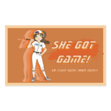 Pegatina personalizada de jugadora de béisbol feme
