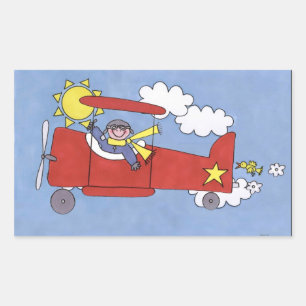 Rectangular pegatina piloto de avión