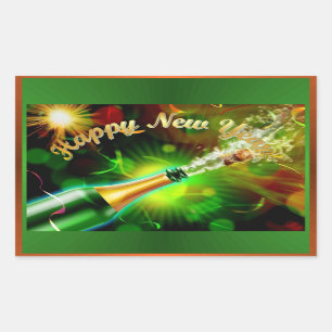 Rectangular Pegatina pop de champagne