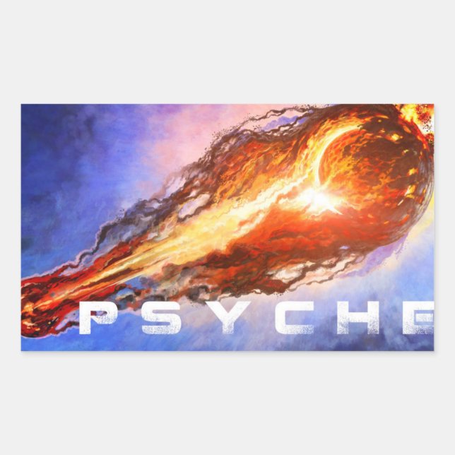 Rectangular Pegatina Psyche Mission CSR (Anverso)