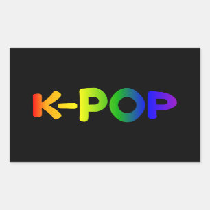 Rectangular Pegatina Rainbow K-Pop