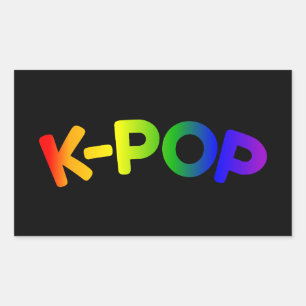 Rectangular Pegatina Rainbow K-Pop