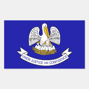 Rectangular Pegatina Rectangle con bandera de Luisiana, EE.UU.