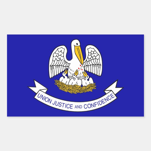 Rectangular Pegatina Rectangle con bandera de Luisiana, EE.UU. (Anverso)