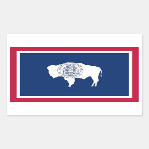 Rectangular Pegatina Rectangle con bandera de Wyoming