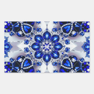 Rectangular Pegatina Rectangle con colores blancos azules