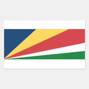 Rectangular Pegatina Rectangle con colores de Seychelles
