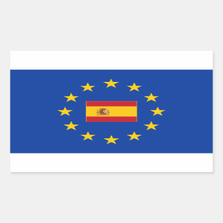 Rectangular Pegatina Rectangle de España de la Unión Europea