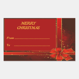 Rectangular Pegatina Rectangle navideño