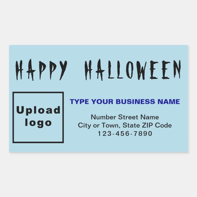 Rectangular Pegatina Rectángulo Azul de la Luz de Halloween de (Anverso)