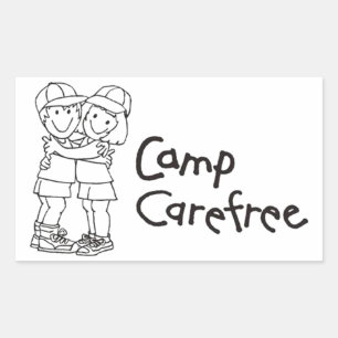 Rectangular Pegatina (rectángulo) Campamento Carefree