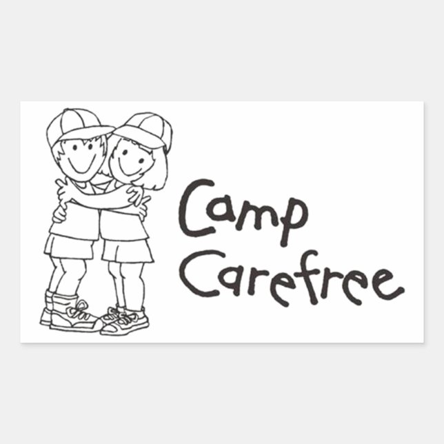 Rectangular Pegatina (rectángulo) | Campamento Carefree (Anverso)