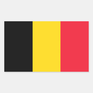 Rectangular Pegatina Rectángulo de Bandera de Bélgica