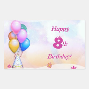 Rectangular Pegatina Rectángulo de Cumpleaños de los Niños