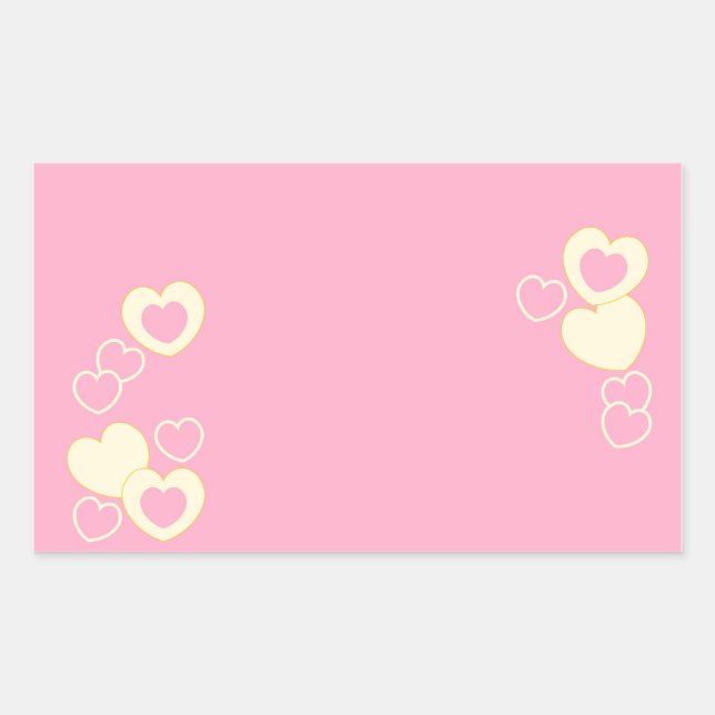 Rectangular Pegatina Rectángulo de fondo de ojos rosados (Anverso)