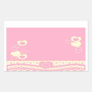 Rectangular Pegatina Rectángulo de fondo de ojos rosados