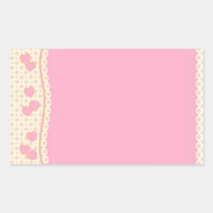 Rectangular Pegatina Rectángulo de fondo de ojos rosados