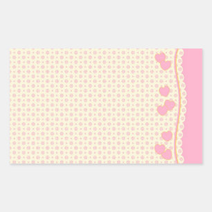 Rectangular Pegatina Rectángulo de fondo de ojos rosados