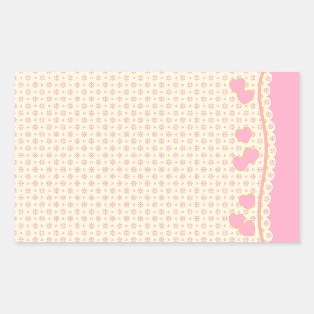 Rectangular Pegatina Rectángulo de fondo de ojos rosados (Anverso)
