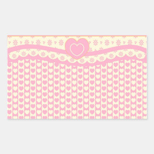 Rectangular Pegatina Rectángulo de fondo de ojos rosados