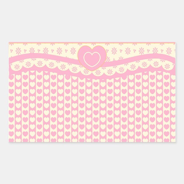 Rectangular Pegatina Rectángulo de fondo de ojos rosados (Anverso)