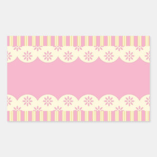 Rectangular Pegatina Rectángulo de fondo rosado de los ojos