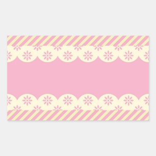 Rectangular Pegatina Rectángulo de fondo rosado de los ojos