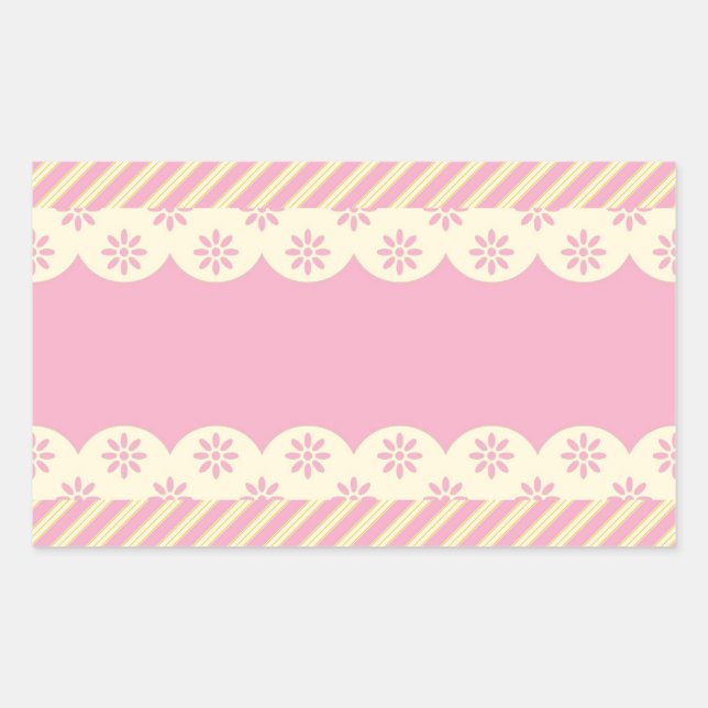 Rectangular Pegatina Rectángulo de fondo rosado de los ojos (Anverso)