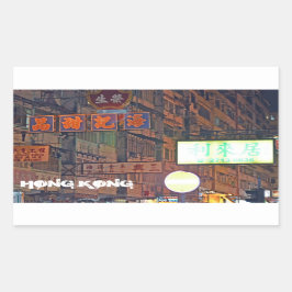 Rectangular Pegatina Rectángulo de Hong Kong