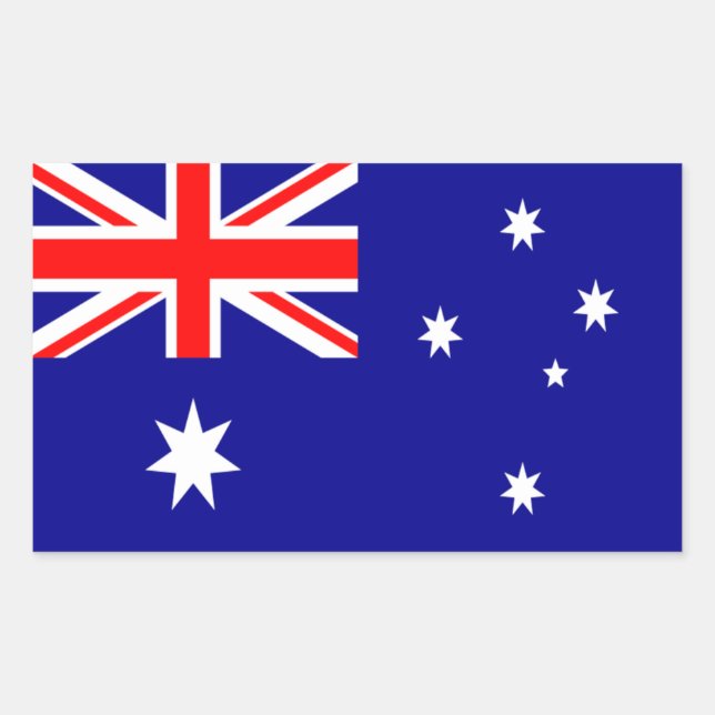 Rectangular Pegatina Rectángulo de la bandera de Australia (Anverso)