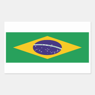 Rectangular Pegatina Rectángulo de la Bandera de Brasil