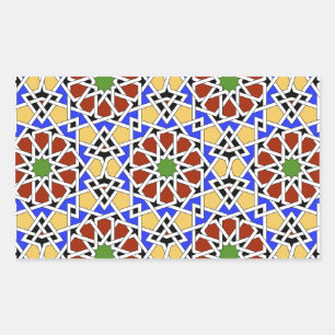 Rectangular Pegatina Rectángulo de mosaico morisco