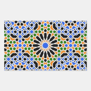 Rectangular Pegatina Rectángulo de mosaico morisco