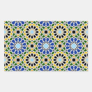 Rectangular Pegatina Rectángulo de mosaico morisco
