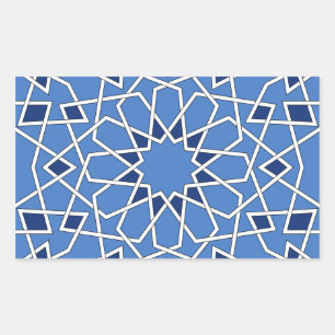 Rectangular Pegatina Rectángulo de mosaico morisco