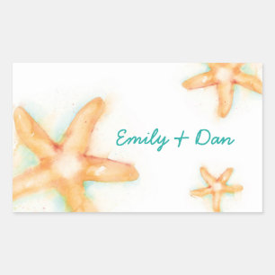 Rectangular Pegatina Rectángulo de Starfish