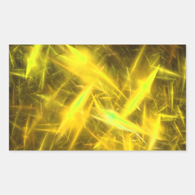Rectangular pegatina Rectángulo Fractal Amarillo Claro (Anverso)