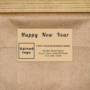 Rectangular Pegatina Rectángulo Marrón Claro de Año Nuevo prof