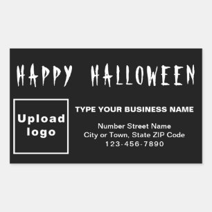 Rectangular Pegatina Rectángulo Negro de Halloween Empresarial