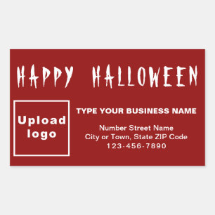 Rectangular Pegatina Rectángulo Rojo de Halloween de Negocios