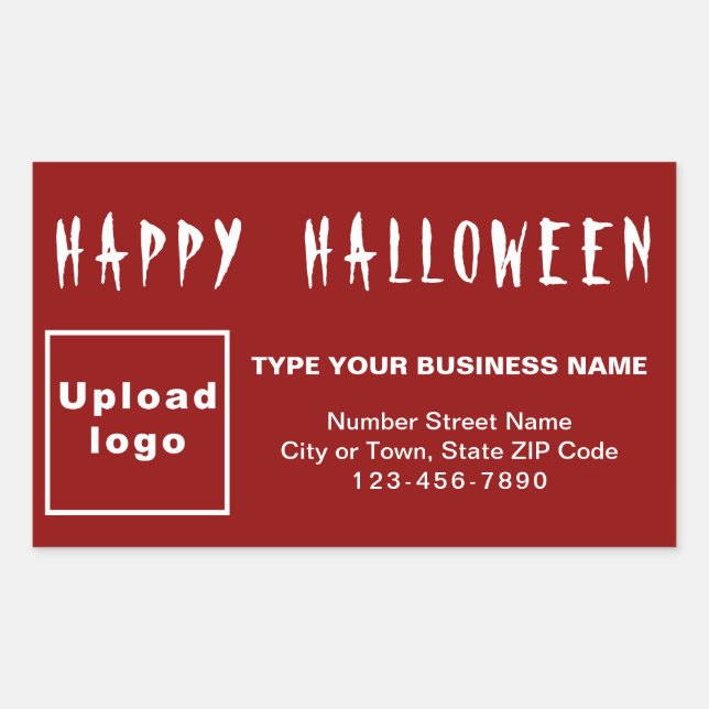 Rectangular Pegatina Rectángulo Rojo de Halloween de Negocios (Anverso)