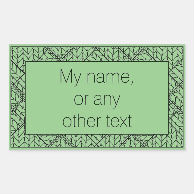 Rectangular PEGATINA Rectángulo SAGE ARGYLE KNIT + Texto (Anverso)