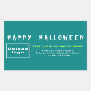 Rectangular Pegatina Rectángulo Verde azulado de Halloween de 