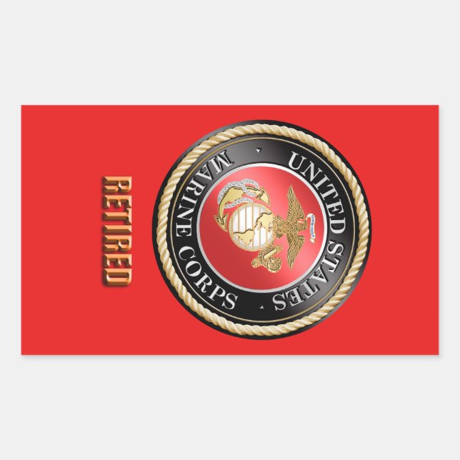 Rectangular PEGATINA retirado de USMC (Anverso)