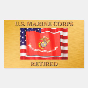 Rectangular PEGATINA retirado de USMC